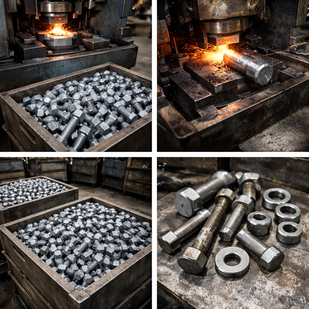 تولید تخصصی قطعات، پیچ و مهره‌های فورج صنعتی